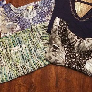 Women's Short Sleeved Blouses with Rhinestones